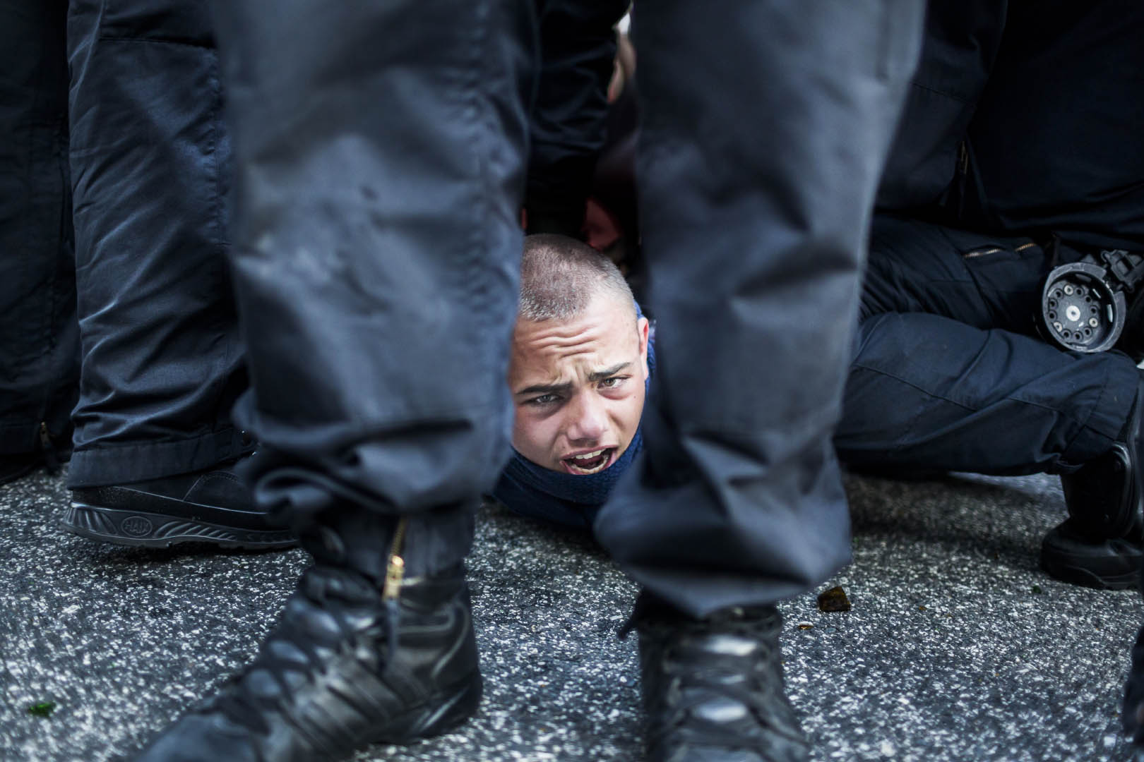 Festgenommener Demonstrant